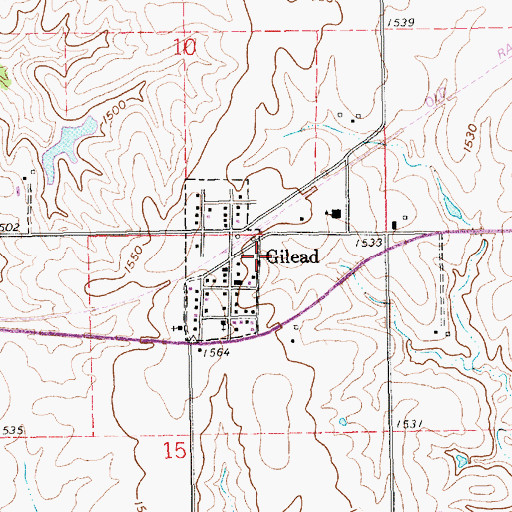 Topographic Map of Gilead, NE