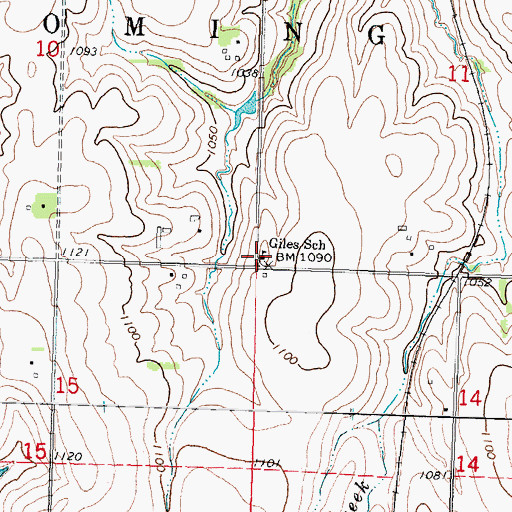 Topographic Map of Giles Public School, NE