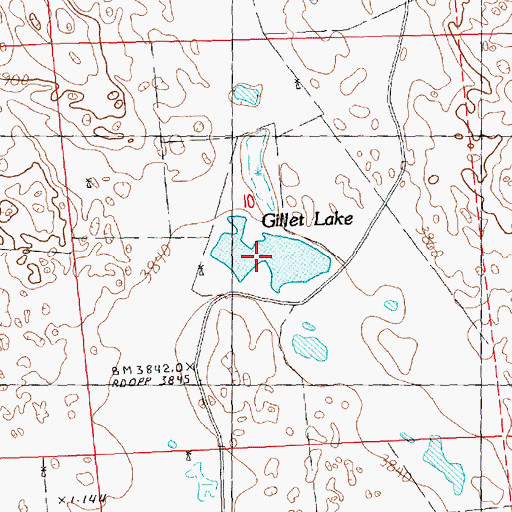 Topographic Map of Gillet Lake, NE