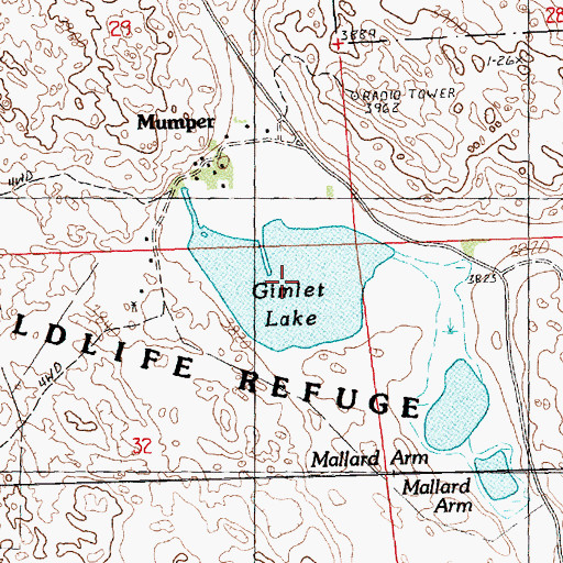Topographic Map of Gimlet Lake, NE