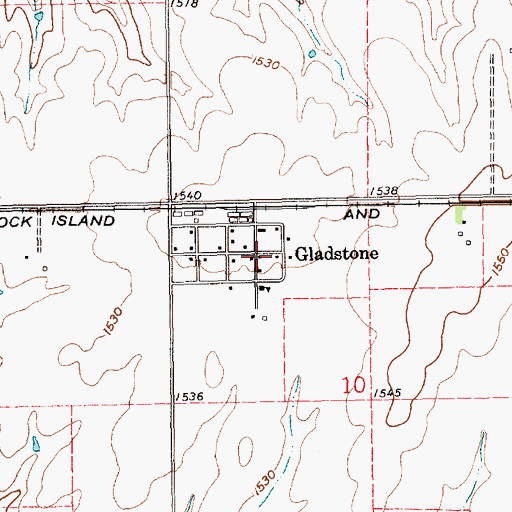 Topographic Map of Gladstone, NE