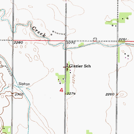 Topographic Map of Glazier School (historical), NE