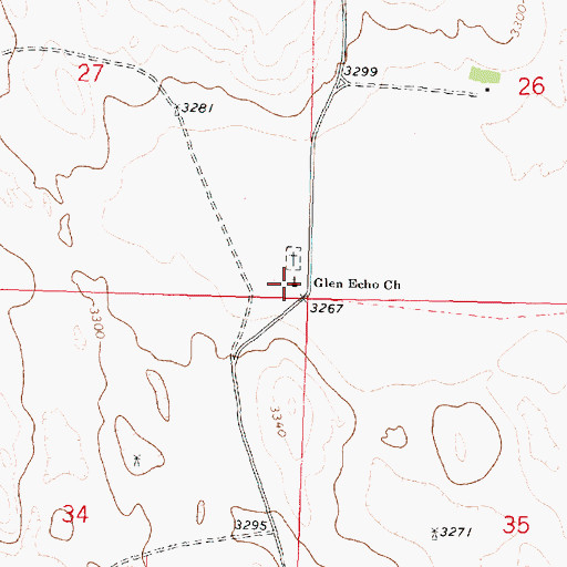 Topographic Map of Glen Echo Church, NE