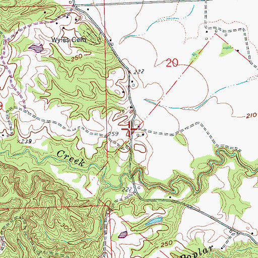 Topographic Map of Tuni, AR
