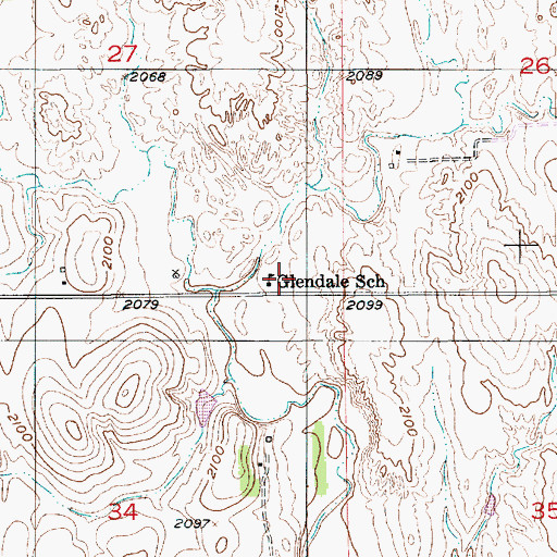 Topographic Map of Glendale School, NE
