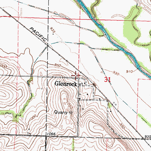 Topographic Map of Glenrock, NE