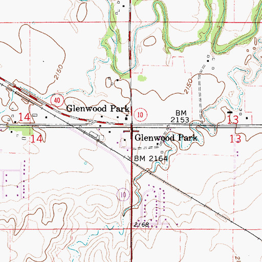 Topographic Map of Glenwood Park, NE