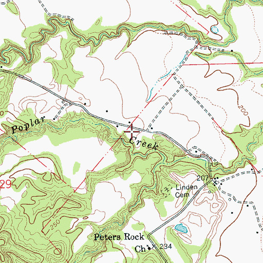 Topographic Map of Tuttleton School (historical), AR