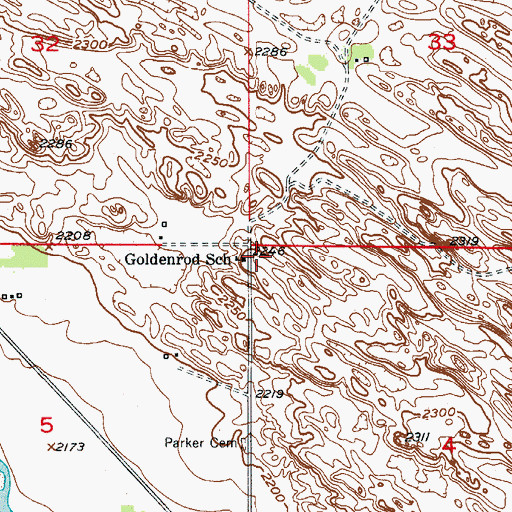 Topographic Map of Goldenrod School, NE