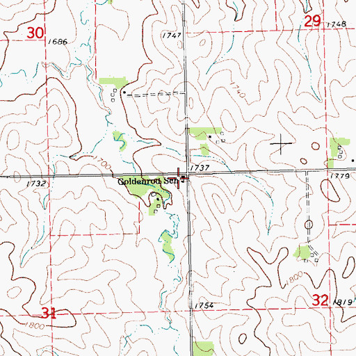 Topographic Map of Goldenrod School, NE
