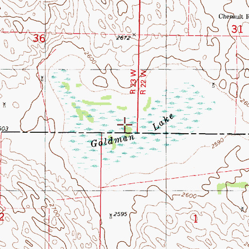 Topographic Map of Goldman Lake, NE