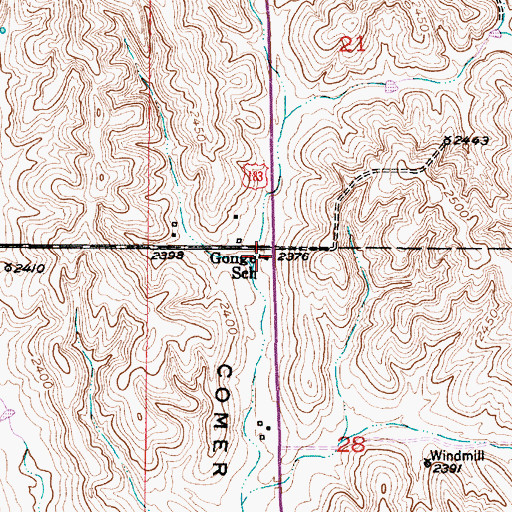 Topographic Map of Gonge School (historical), NE