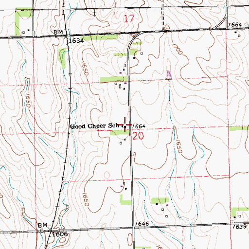 Topographic Map of Good Cheer School, NE
