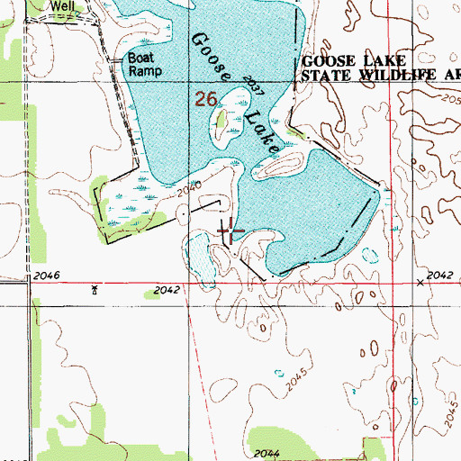 Topographic Map of Goose Lake, NE