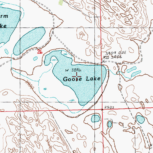 Topographic Map of Goose Lake, NE