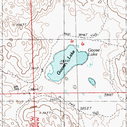 Topographic Map of Goose Lake, NE
