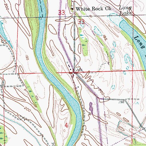 Topographic Map of White Rock School (historical), AR