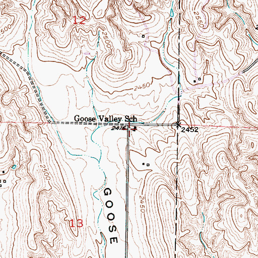Topographic Map of Goose Valley School (historical), NE