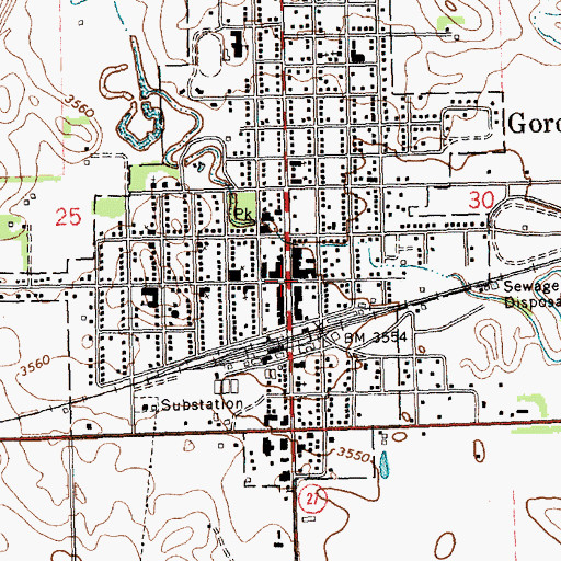 Topographic Map of Gordon, NE