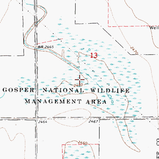 Topographic Map of Gosper National Wildlife Management Area, NE