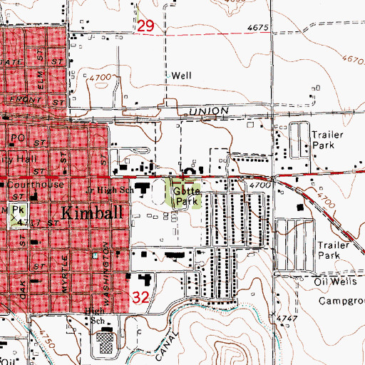 Topographic Map of Gotte Park, NE