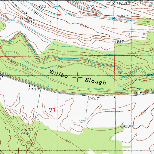 Topographic Map of Willbo Slough, AR