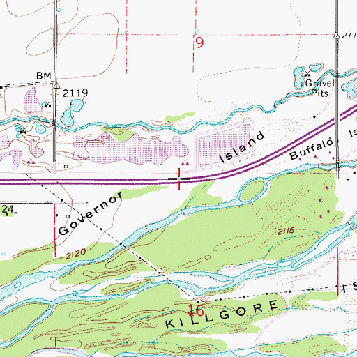 Topographic Map of Governor Island, NE