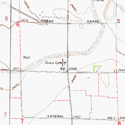 Topographic Map of Grace Cemetery, NE