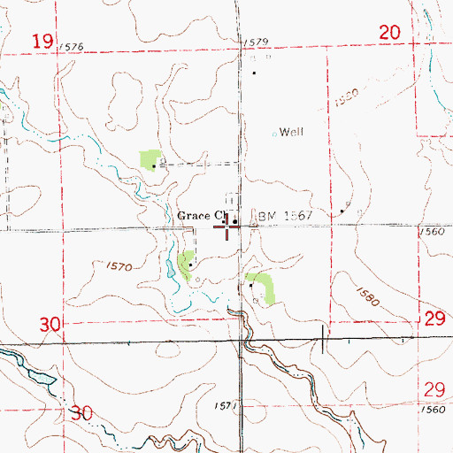 Topographic Map of Grace Church, NE