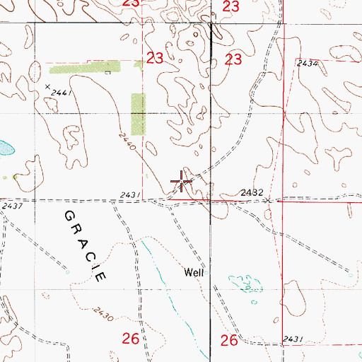 Topographic Map of Gracie Flats, NE