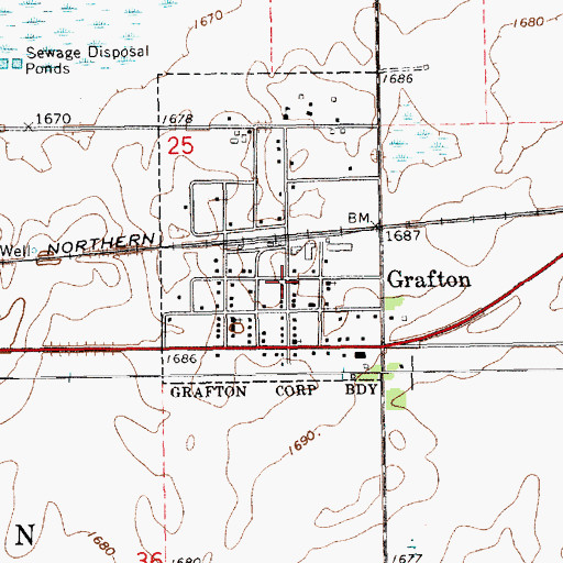 Topographic Map of Grafton, NE