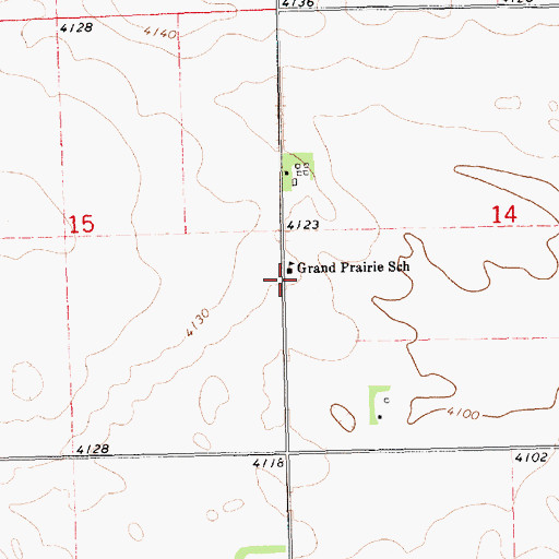 Topographic Map of Grand Prairie School, NE