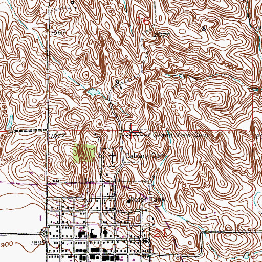 Topographic Map of Grand View Cemetery, NE