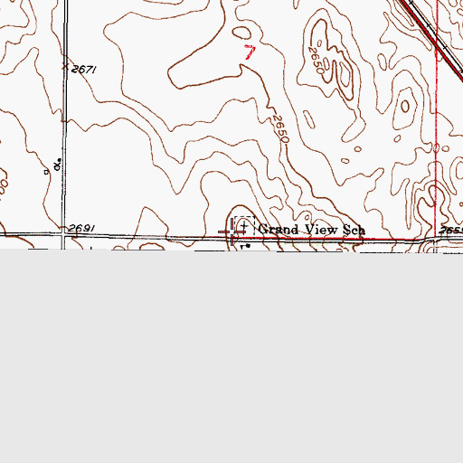 Topographic Map of Grand View School (historical), NE