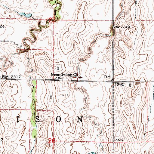 Topographic Map of Grandview Church, NE