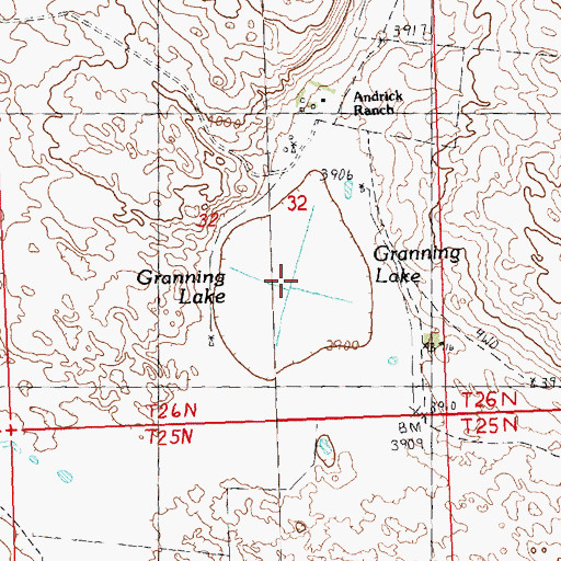 Topographic Map of Granning Lake, NE