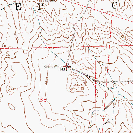 Topographic Map of Grant Windmill, NE