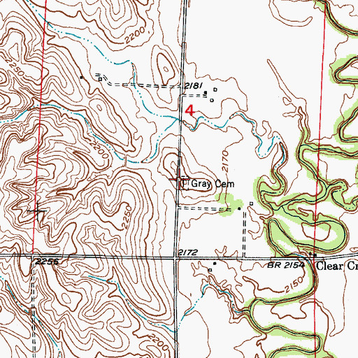Topographic Map of Gray Cemetery, NE