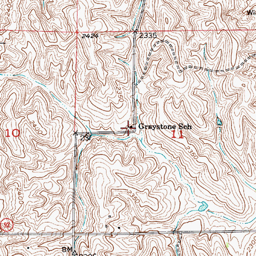 Topographic Map of Graystone School (historical), NE