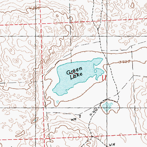 Topographic Map of Green Lake, NE