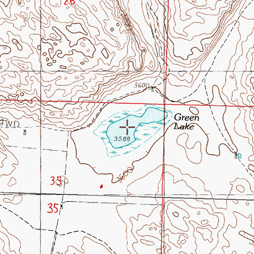 Topographic Map of Green Lake, NE