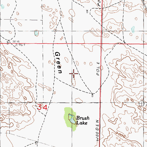 Topographic Map of Green Valley, NE