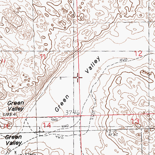 Topographic Map of Green Valley, NE