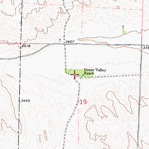 Topographic Map of Green Valley Ranch, NE