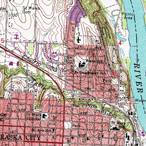 Topographic Map of Greggsport School (historical), NE