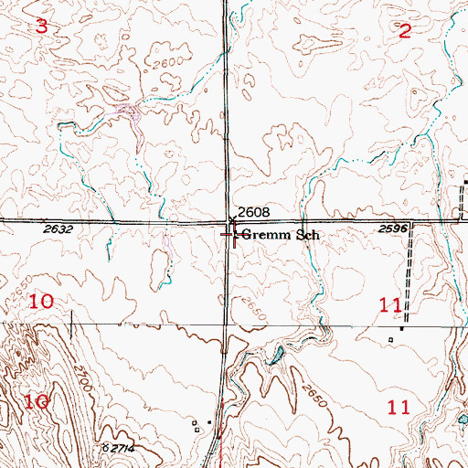 Topographic Map of Gremm School (historical), NE