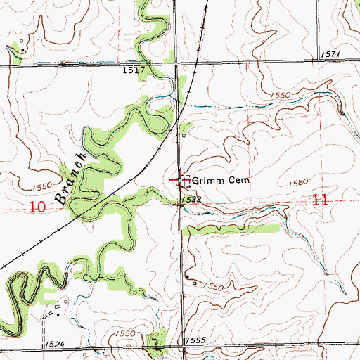 Topographic Map of Grimm Cemetery, NE