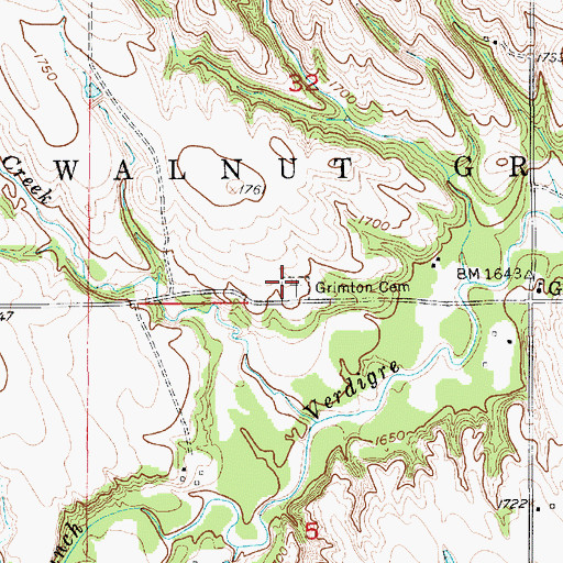 Topographic Map of Grimton Cemetery, NE