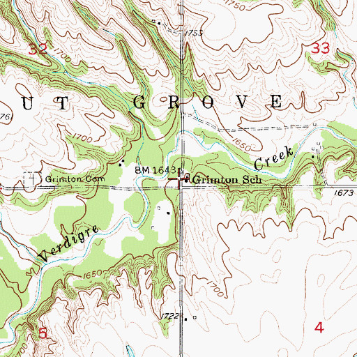 Topographic Map of Grimton School, NE