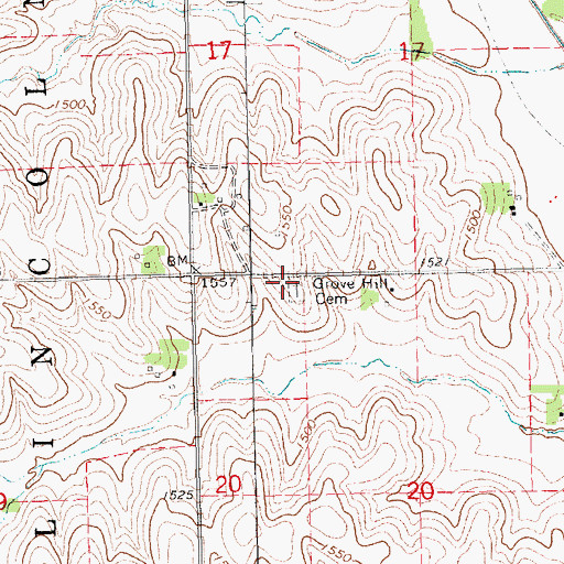 Topographic Map of Grove Hill Cemetery, NE